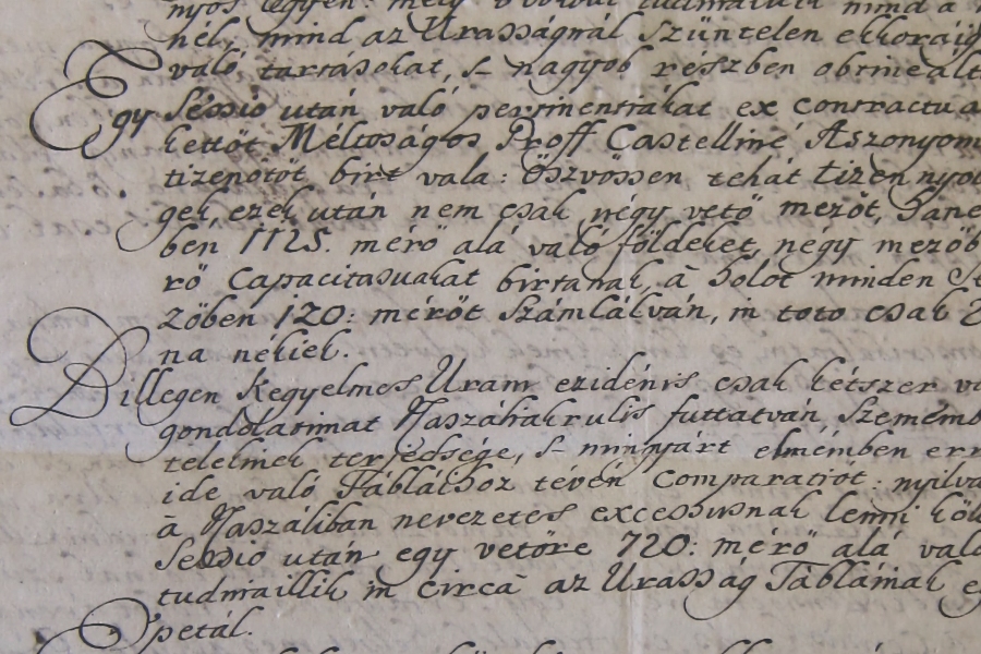 Kézírott levélrészlet Billegpusztáról
